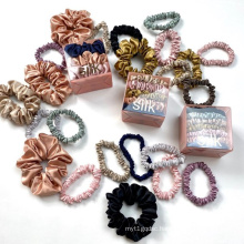 Hair accessories thin 22momme silk scrunchies 100% mulberry silk hair tie